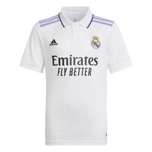 adidas Real Madrid FC 2022/23 Short Sleeve Home Jersey - Youth - White