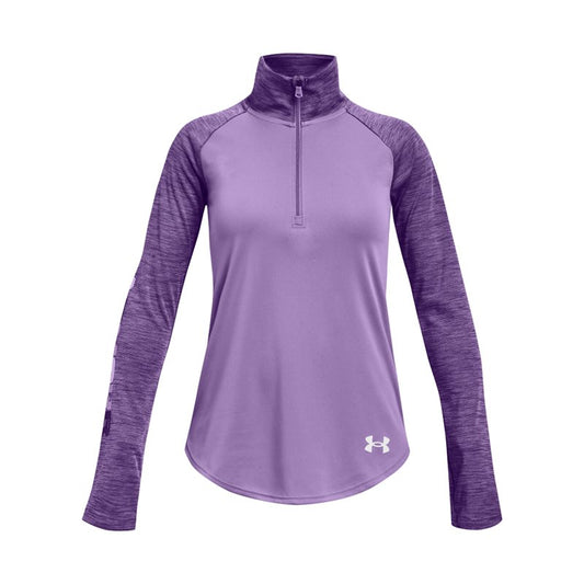 Under Armour Tech Graphic Half Zip - Girls - Vivid Lilac/White
