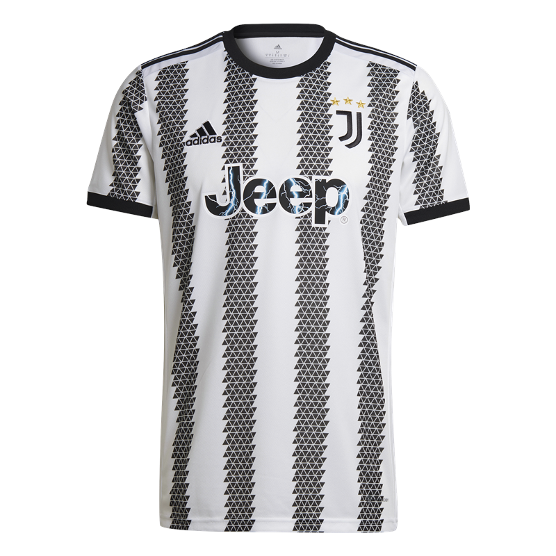 adidas Juventus FC Official 2022/23 Short Sleeve Home Jersey - Adult - White/Black