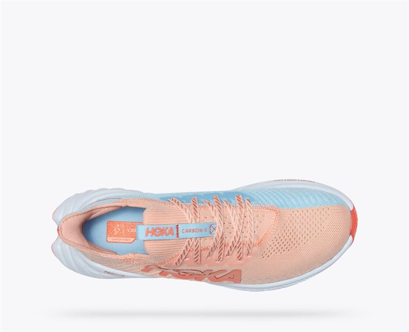 Hoka One One Carbon X 3 Running Shoes - Womens - Peach Parfait/Summer Song