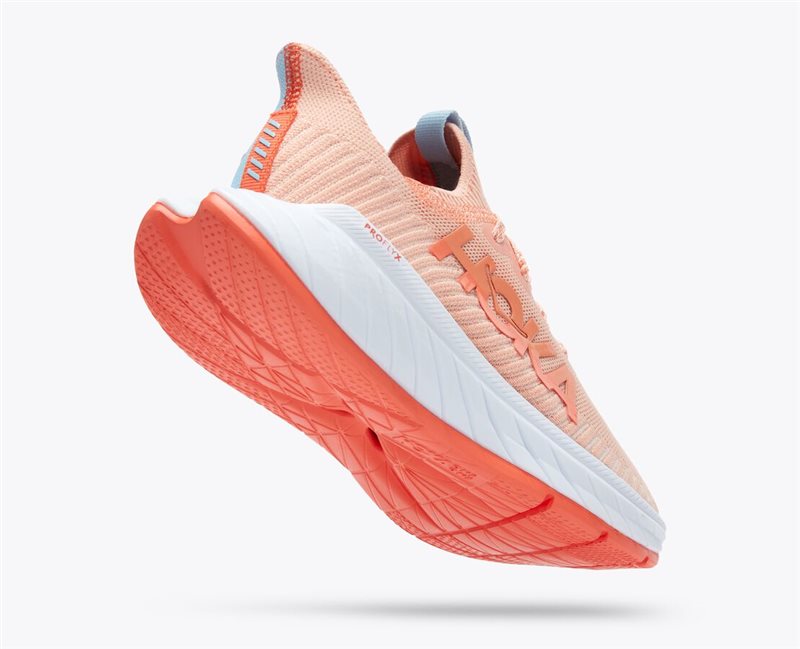 Hoka One One Carbon X 3 Running Shoes - Womens - Peach Parfait/Summer Song