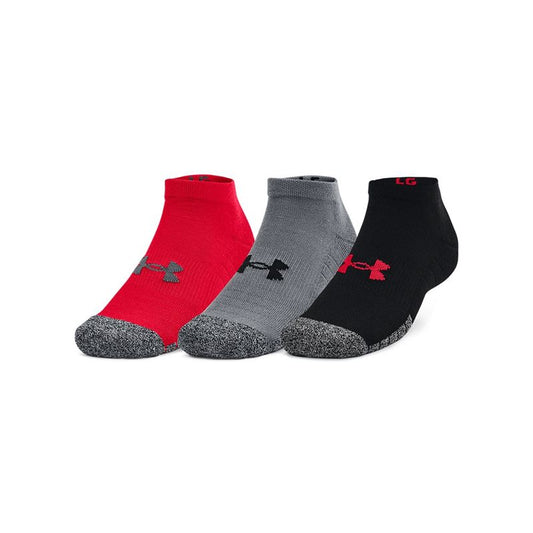 Under Armour HeatGear Locut 3 Pack Socks - Mens - Red/Pitch Grey