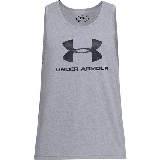 Under Armour Sportstyle Logo Tank Top - Mens - Steel Light Heather/Black