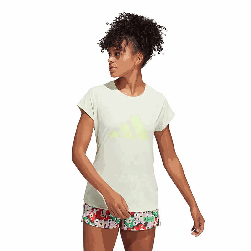 adidas 3 Bar Training Tee - Womens - Almost Lime/Pulse Lime