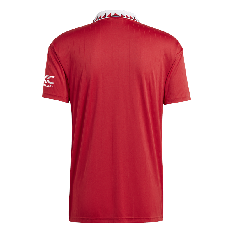 adidas Manchester United FC Official 2022/23 Short Sleeve Home Jersey - Adult - Real Red