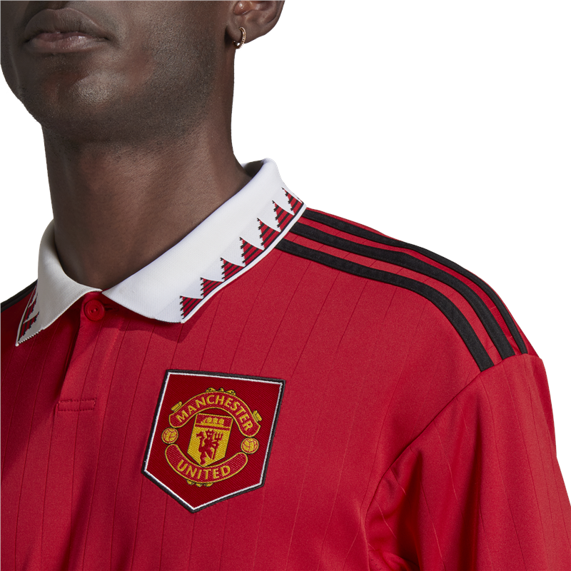 adidas Manchester United FC Official 2022/23 Short Sleeve Home Jersey - Adult - Real Red