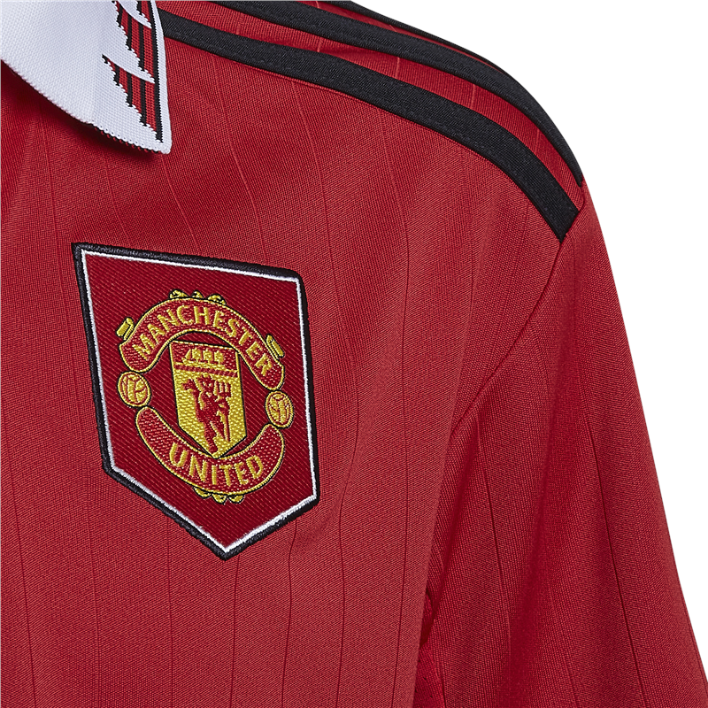 adidas Manchester United FC Official 2022/23 Short Sleeve Home Jersey - Youth - Real Red