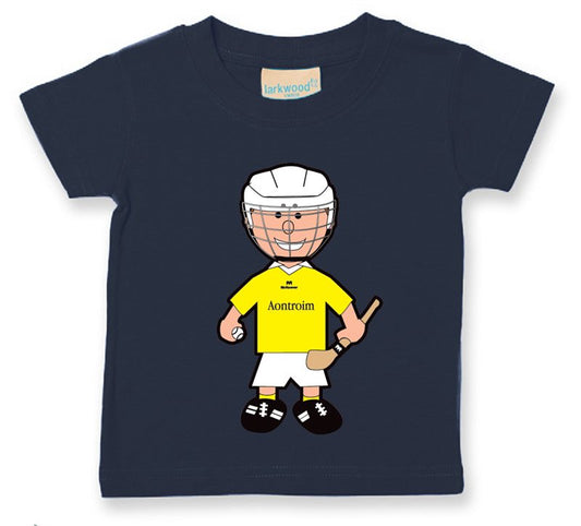 The GAA Store Antrim Baby Mascot Tee - Boys - Hurling - Navy