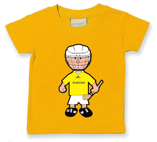 The GAA Store Antrim Baby Mascot Tee - Boys - Hurling - Yellow
