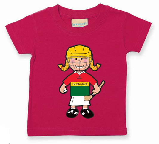 The GAA Store Carlow Baby Mascot Tee - Girls - Camogie - Fuchsia