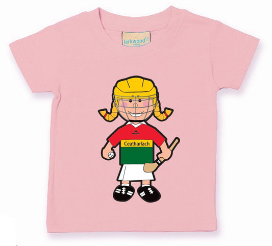The GAA Store Carlow Baby Mascot Tee - Girls - Camogie - Pale Pink