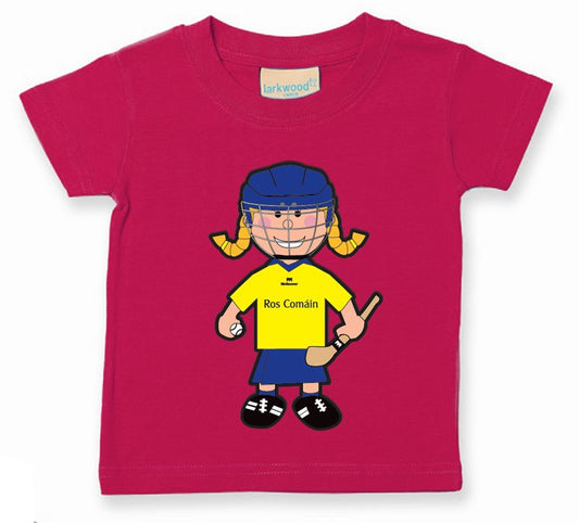 The GAA Store Roscommon Baby Mascot Tee - Girls - Camogie - Fuchsia