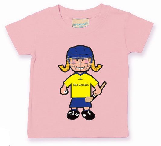 The GAA Store Roscommon Baby Mascot Tee - Girls - Camogie - Pale Pink