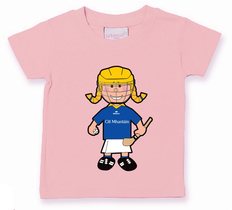 The GAA Store Wicklow Baby Mascot Tee - Girls - Camogie - Pale Pink