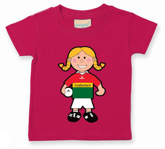 The GAA Store Carlow Baby Mascot Tee - Girls - Football - Fuchsia