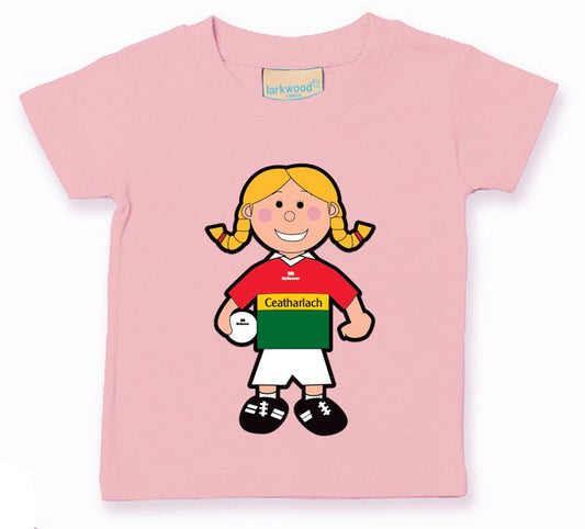 The GAA Store Carlow Baby Mascot Tee - Girls - Football - Pale Pink