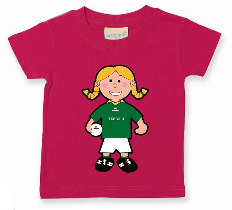 The GAA Store Leitrim Baby Mascot Tee - Girls - Football - Fuchsia