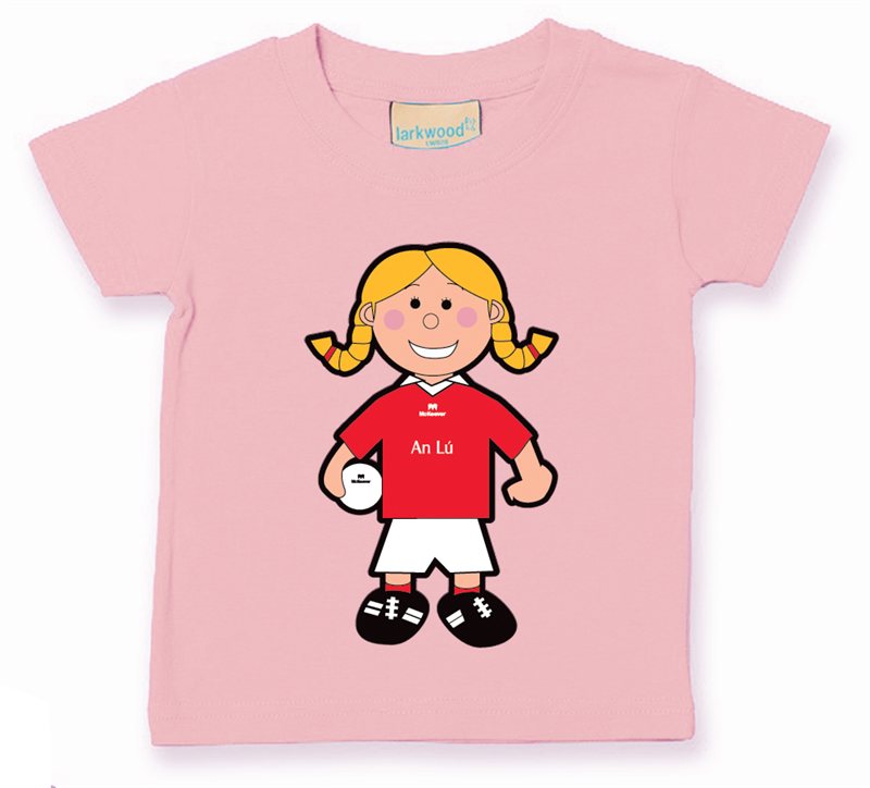 The GAA Store Louth Baby Mascot Tee - Girls - Football - Pale Pink