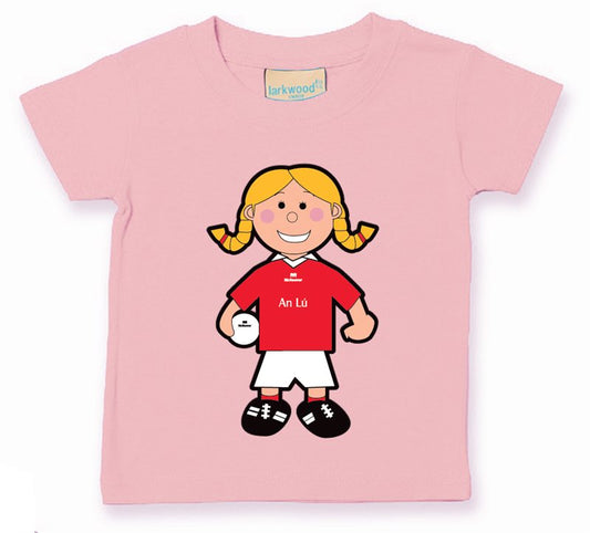 The GAA Store Louth Baby Mascot Tee - Girls - Football - Pale Pink