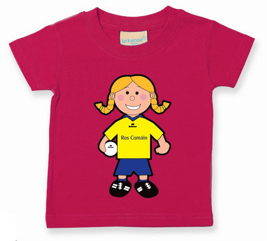 The GAA Store Roscommon Baby Mascot Tee - Girls - Football - Fuchsia
