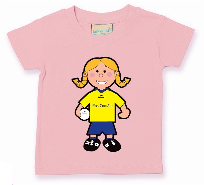 The GAA Store Roscommon Baby Mascot Tee - Girls - Football - Pale Pink