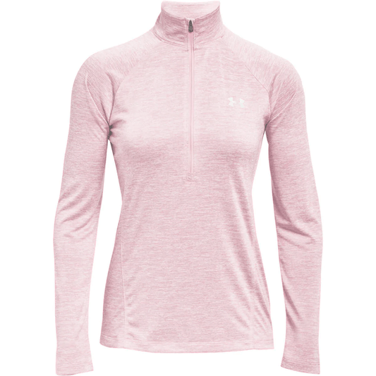 Under Armour Tech Twist 1/2 Zip Training Top - Womens - Retro Pink/Metallic Silver