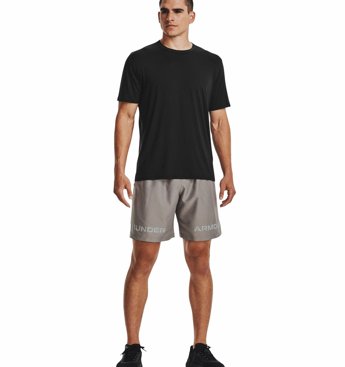 Under Armour Woven Graphic Wordmark Shorts - Mens - Pewter/Tin