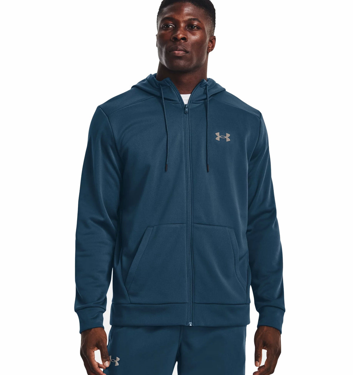 Under Armour Armour Fleece Full-Zip Hoodie - Mens - Petrol Blue/Pewter