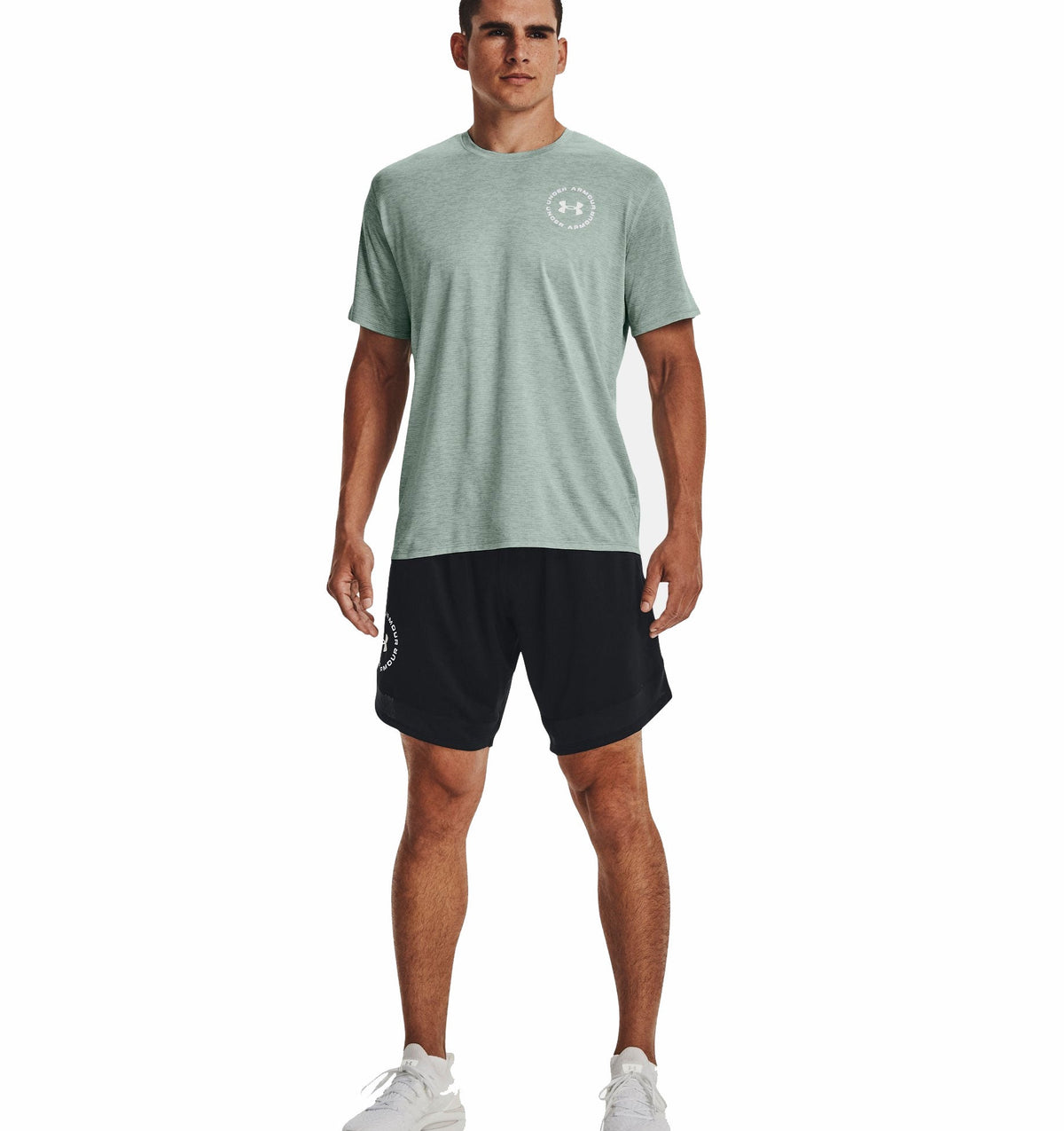 Under Armour Training Vent Graphic Short Sleeve Tee - Mens - Opal Green/White