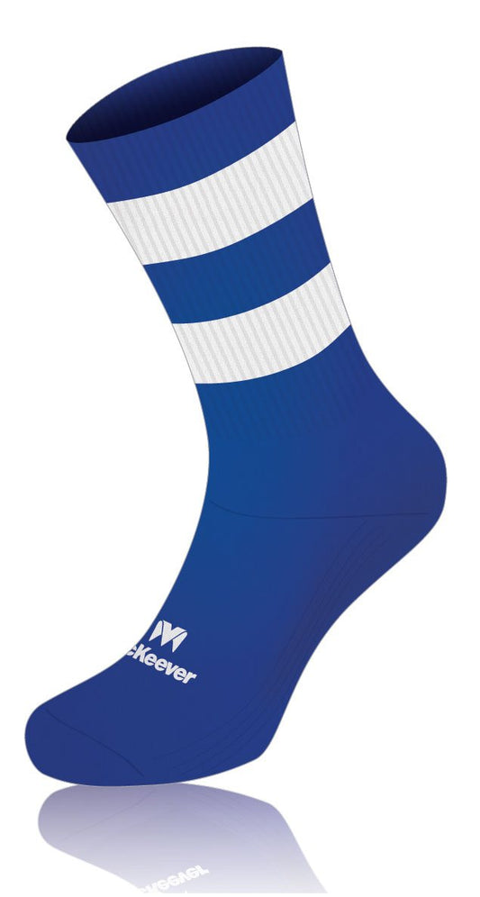Mc Keever Pro Mid Hooped Socks - Adult - Royal/White