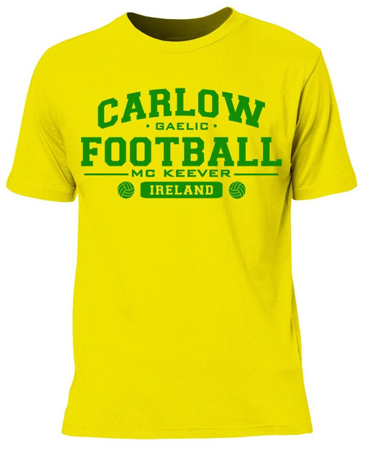 Mc Keever Carlow Football GAA Supporters Tee - Mens - Yellow