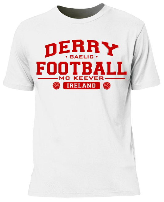 Mc Keever Derry Football GAA Supporters Tee - Mens - White