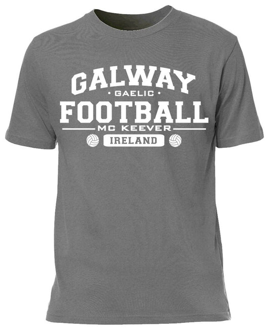 Mc Keever Galway Football GAA Supporters Tee - Mens - Grey