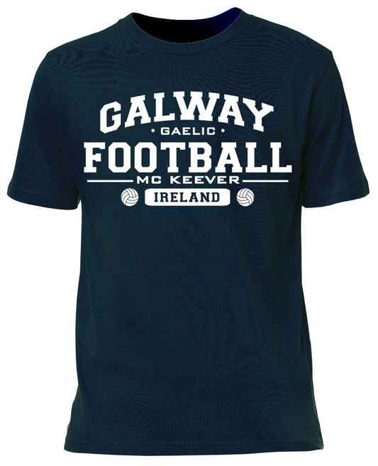 Mc Keever Galway Football GAA Supporters Tee - Mens - Navy