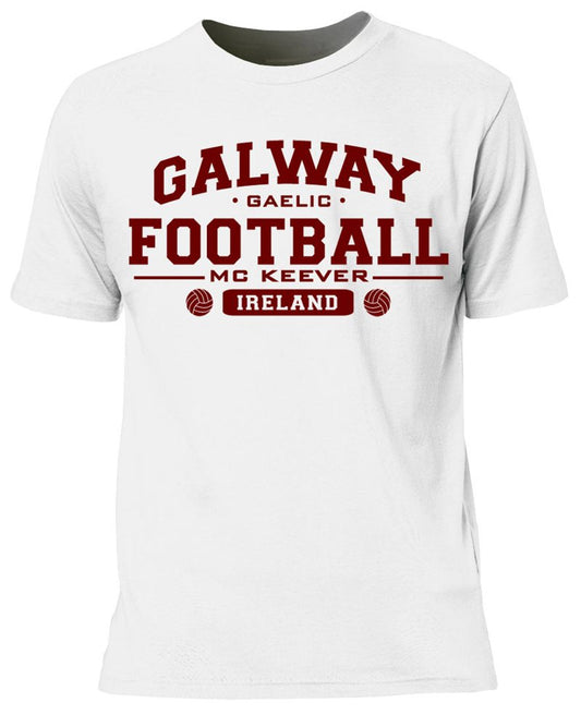 Mc Keever Galway Football GAA Supporters Tee - Mens - White