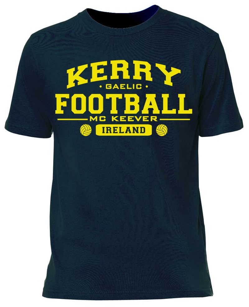 Mc Keever Kerry Football GAA Supporters Tee - Mens - Navy