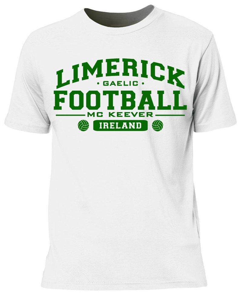 Mc Keever Limerick Football GAA Supporters Tee - Mens - White