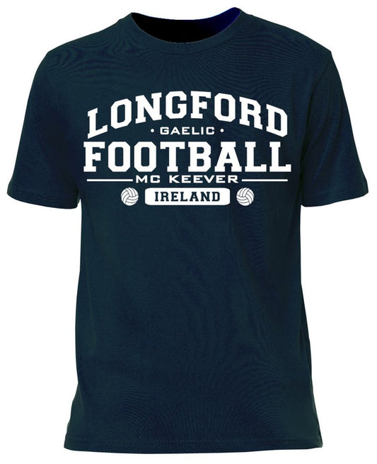 Mc Keever Longford Football GAA Supporters Tee - Mens - Navy