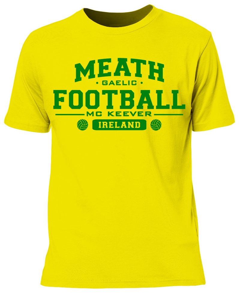 Mc Keever Meath Football GAA Supporters Tee - Mens - Yellow