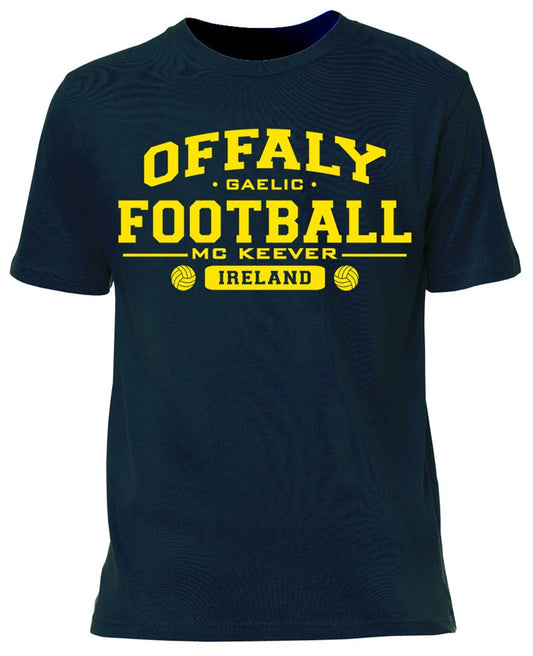 Mc Keever Offaly Football GAA Supporters Tee - Mens - Navy
