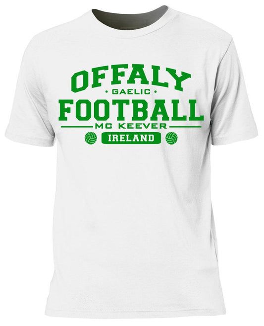 Mc Keever Offaly Football GAA Supporters Tee - Mens - White