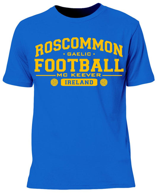 Mc Keever Roscommon Football GAA Supporters Tee - Mens - Blue