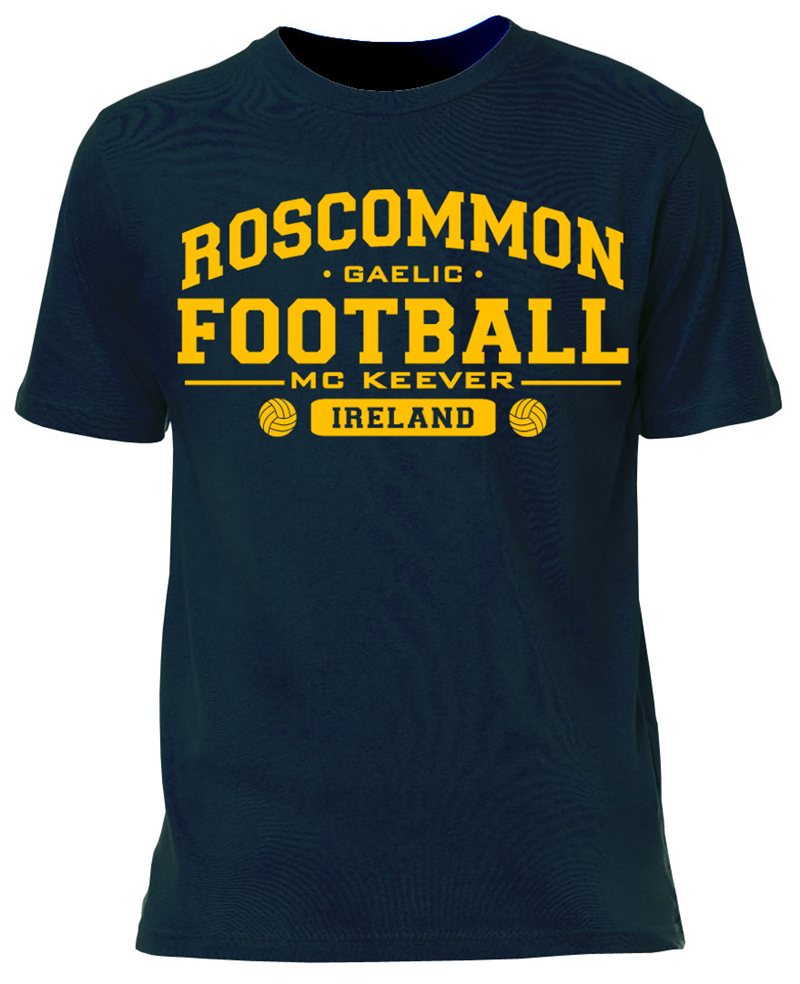 Mc Keever Roscommon Football GAA Supporters Tee - Mens - Navy