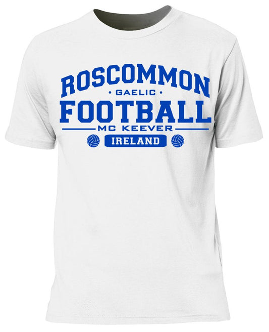 Mc Keever Roscommon Football GAA Supporters Tee - Mens - White