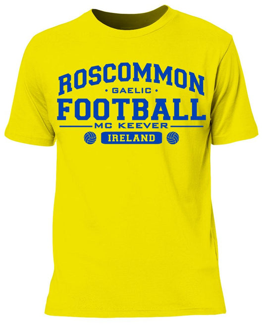 Mc Keever Roscommon Football GAA Supporters Tee - Mens - Yellow