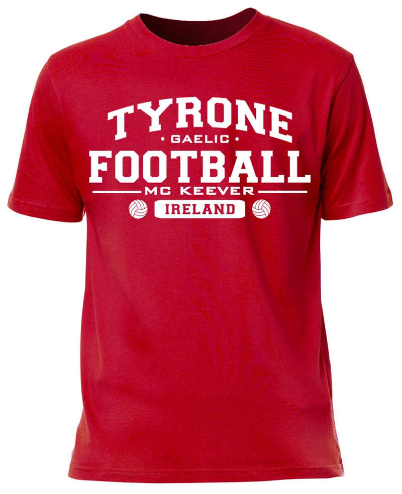 Mc Keever Tyrone Football GAA Supporters Tee - Mens - Red