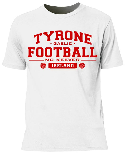 Mc Keever Tyrone Football GAA Supporters Tee - Mens - White