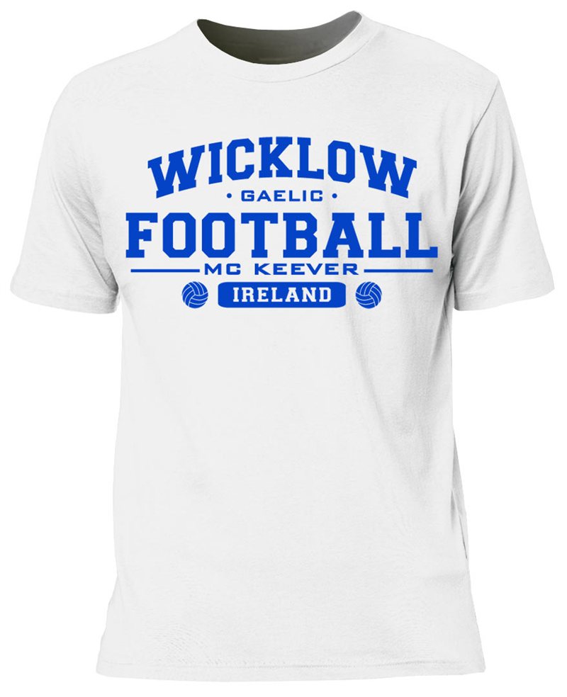 Mc Keever Wicklow Football GAA Supporters Tee - Mens - White