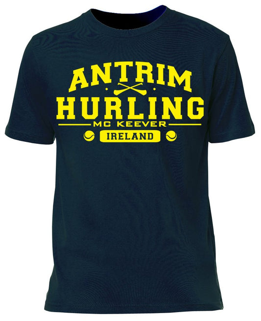 Mc Keever Antrim Hurling GAA Supporters Tee - Mens - Navy