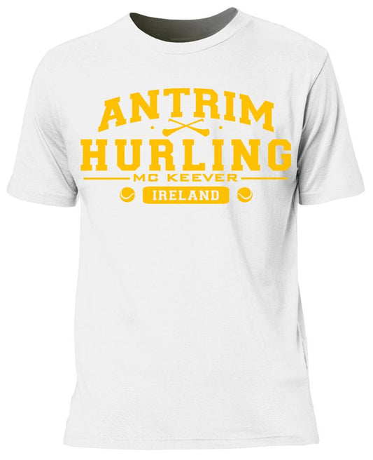 Mc Keever Antrim Hurling GAA Supporters Tee - Mens - White